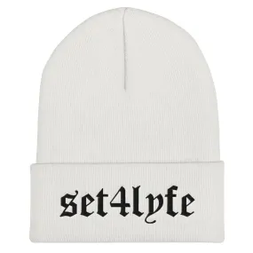 LOW KEY WHITE CUFFED BEANIE