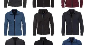 Men's Cardigans with Zipper - Sweaters with Textile Mix.