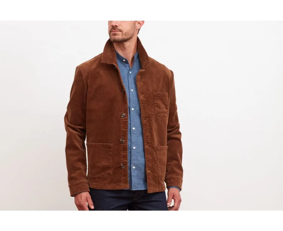 Men's Corduroy Dark Camel Jacket by FIDÉLIEN - Buy Online