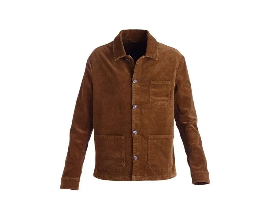 Men's Corduroy Dark Camel Jacket by FIDÉLIEN - Buy Online