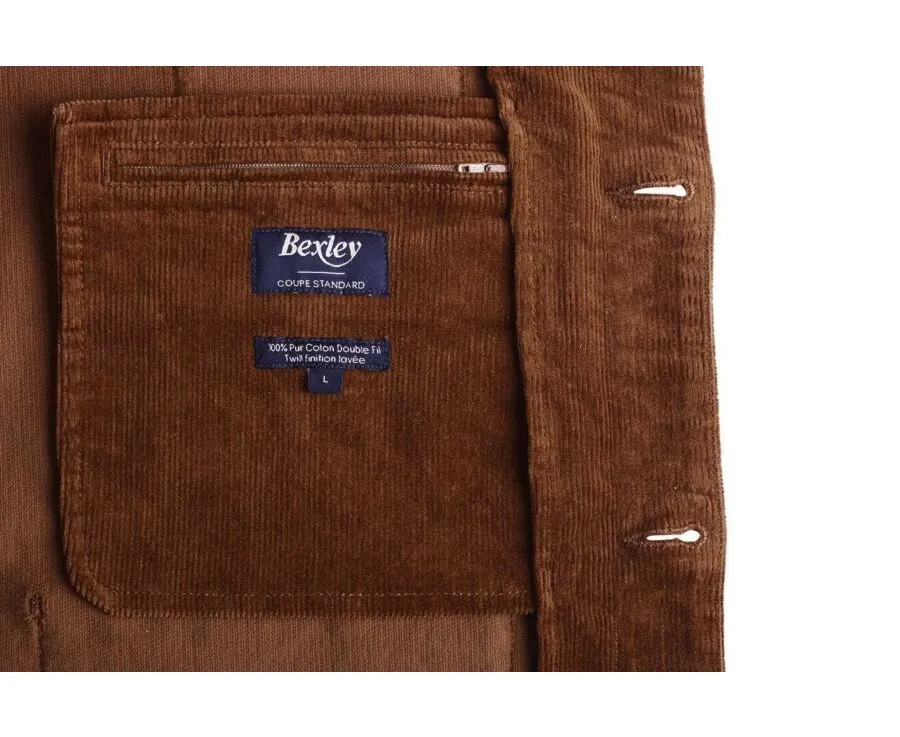 Men's Corduroy Dark Camel Jacket by FIDÉLIEN - Buy Online