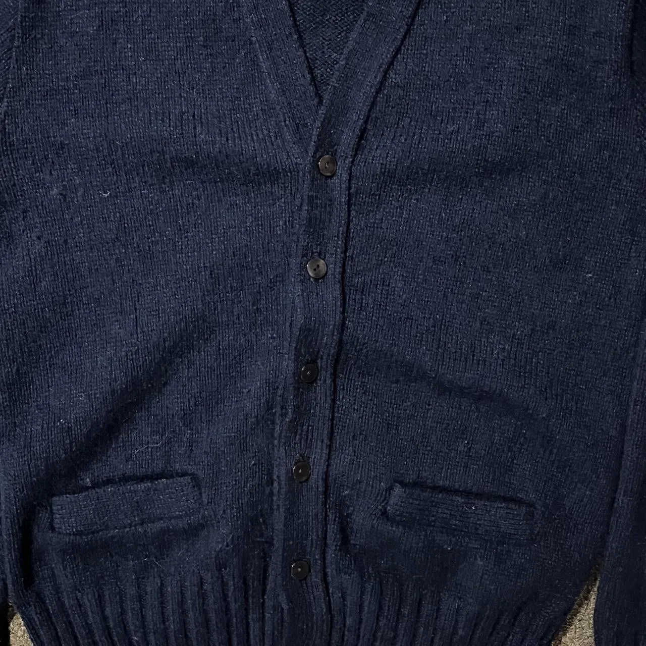 Men's Navy and Blue Cardigan