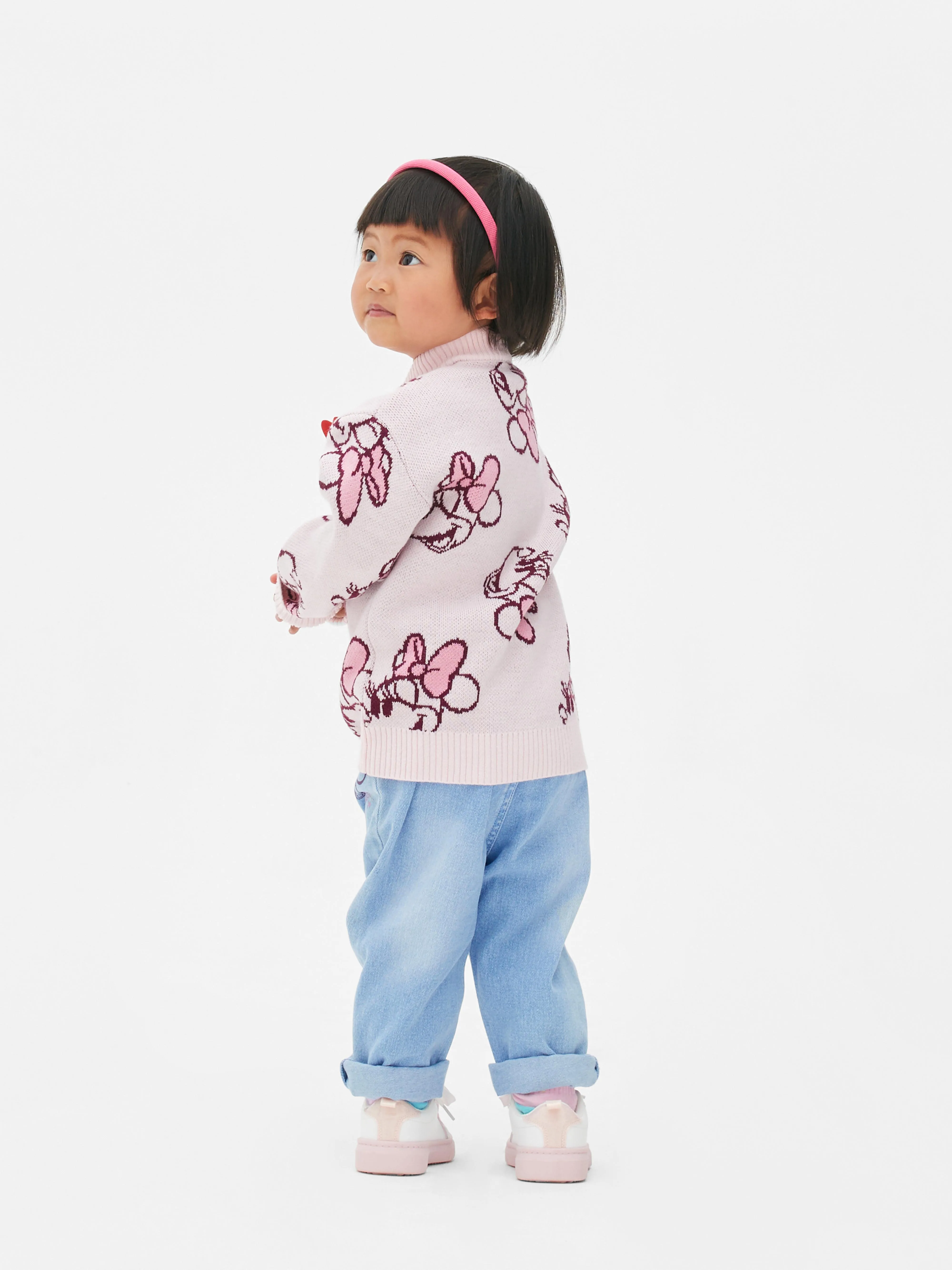 Minnie Mouse Disney cardigan and paperbag jeans