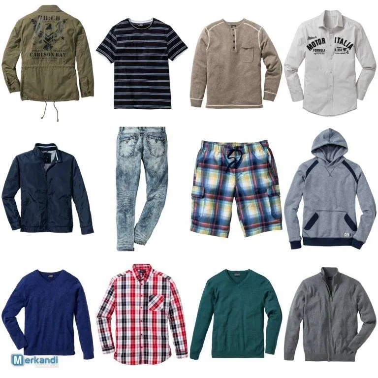 Mixed clothing package for men - Shirts, jackets, jerseys, and more.