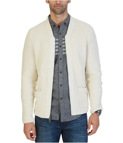 Nautica Mens Shawl Collar Zipped Cardigan Sweater