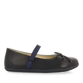 NAVY BLUE GLITTERY BALLET FLATS WITH BOW EMBELLISHMENT FOR GIRLS AND BOYS ANNSVILLE