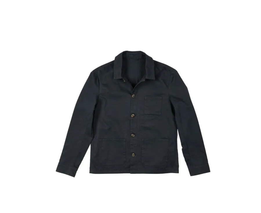 Navy Cotton Jacket for Men - FÉLICIEN