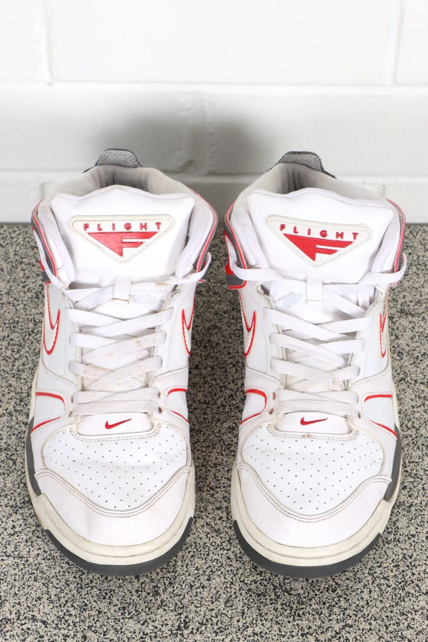 NIKE Air 'Flight Falcon' White Grey Red Mid Sneakers size 11