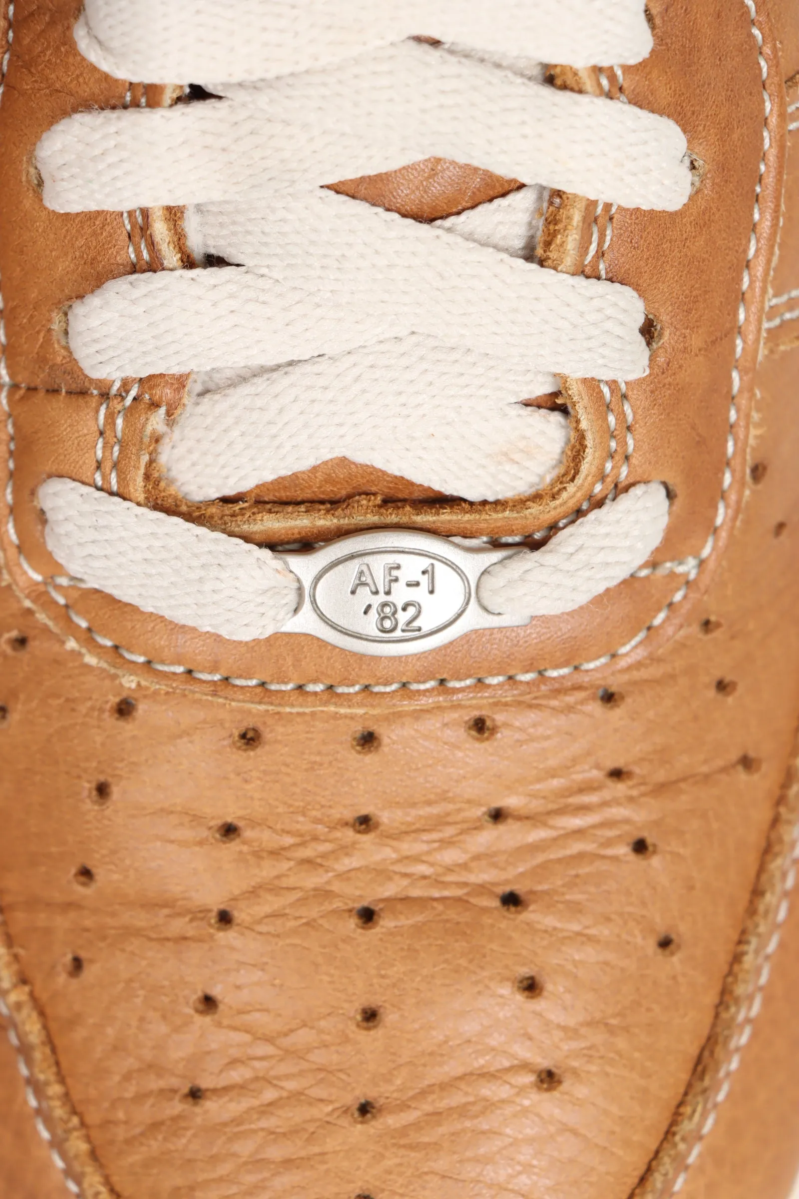 NIKE Air Force 1 Premium Brown Leather Sneakers (9)