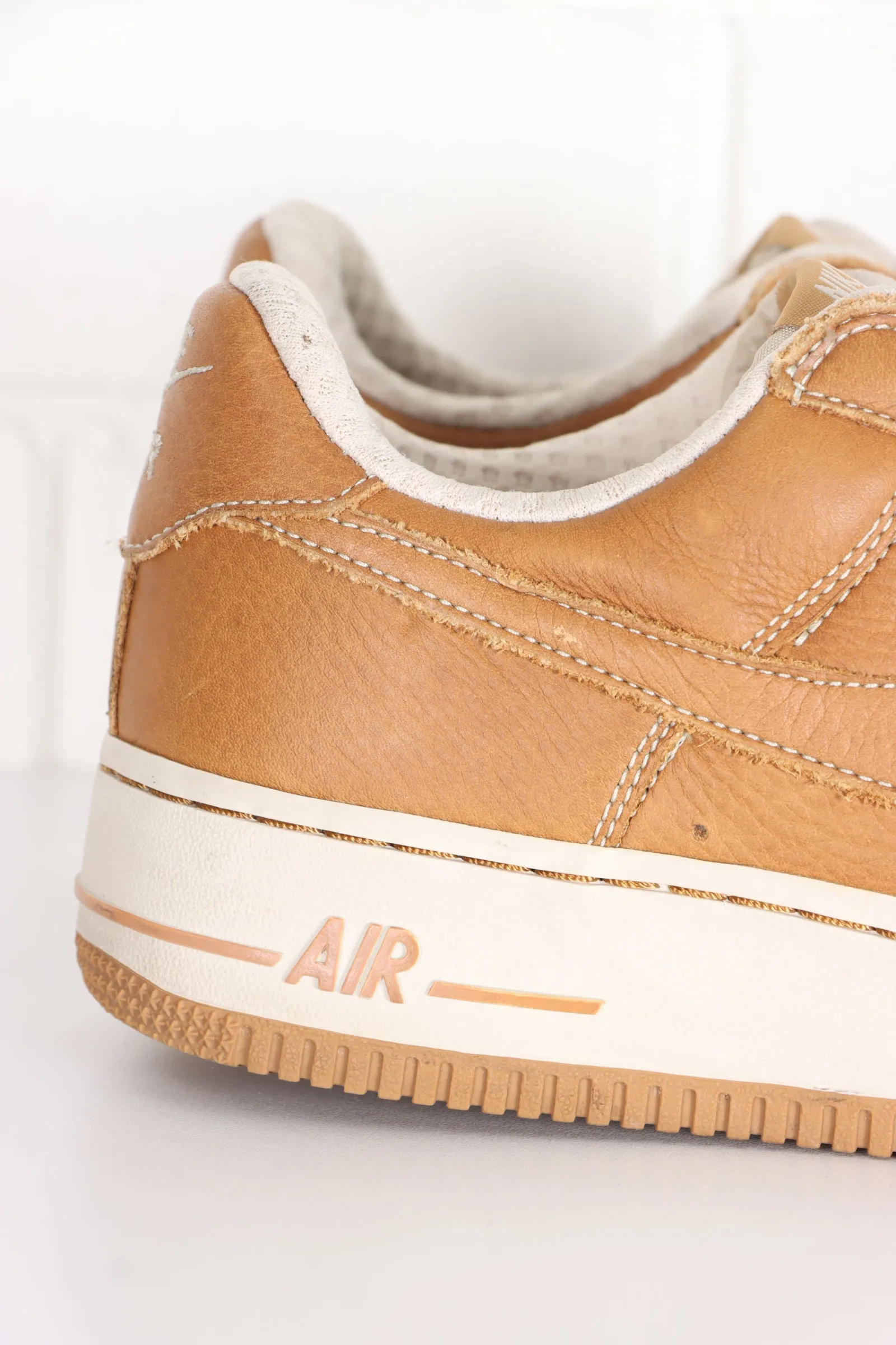 NIKE Air Force 1 Premium Brown Leather Sneakers (9)