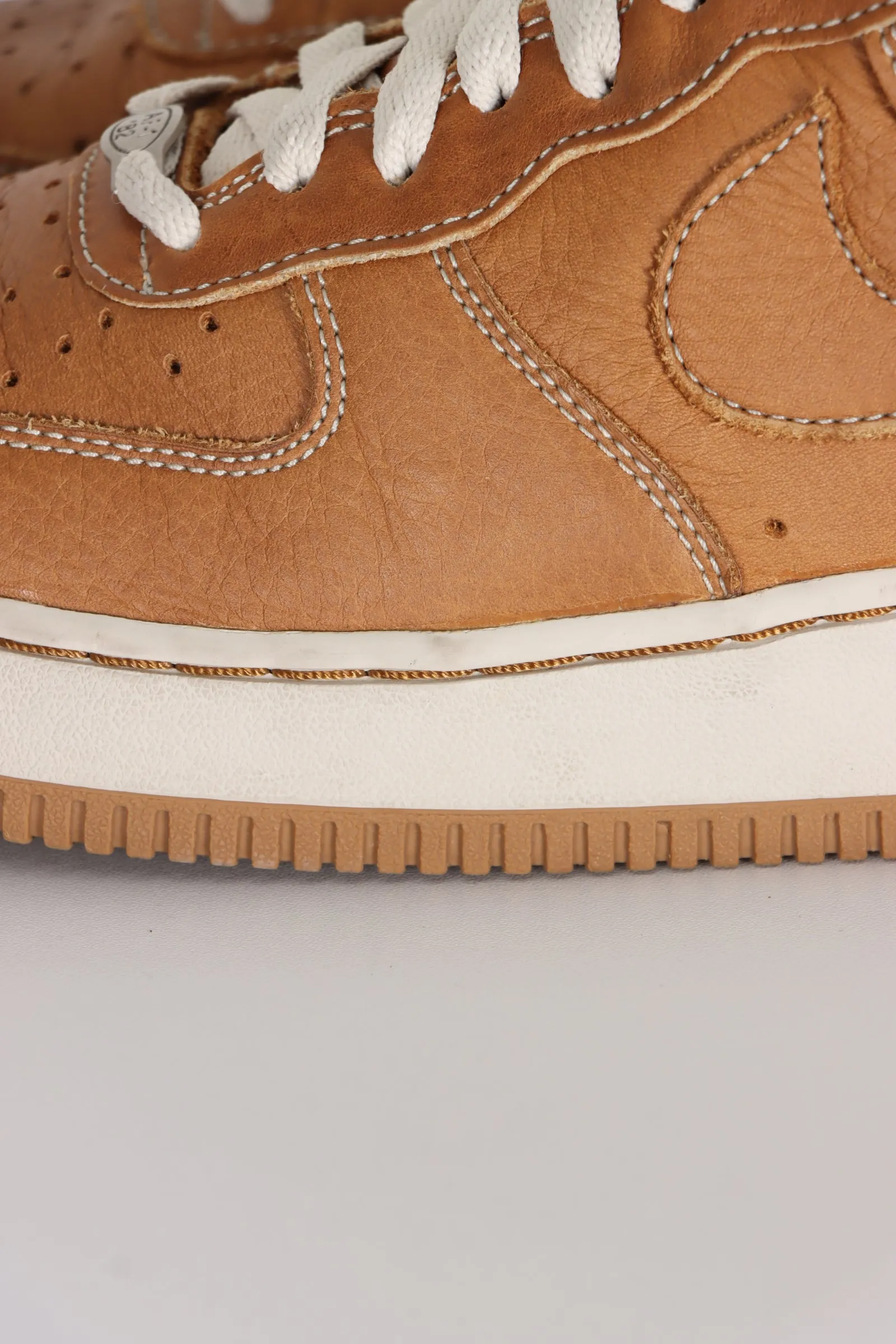 NIKE Air Force 1 Premium Brown Leather Sneakers (9)