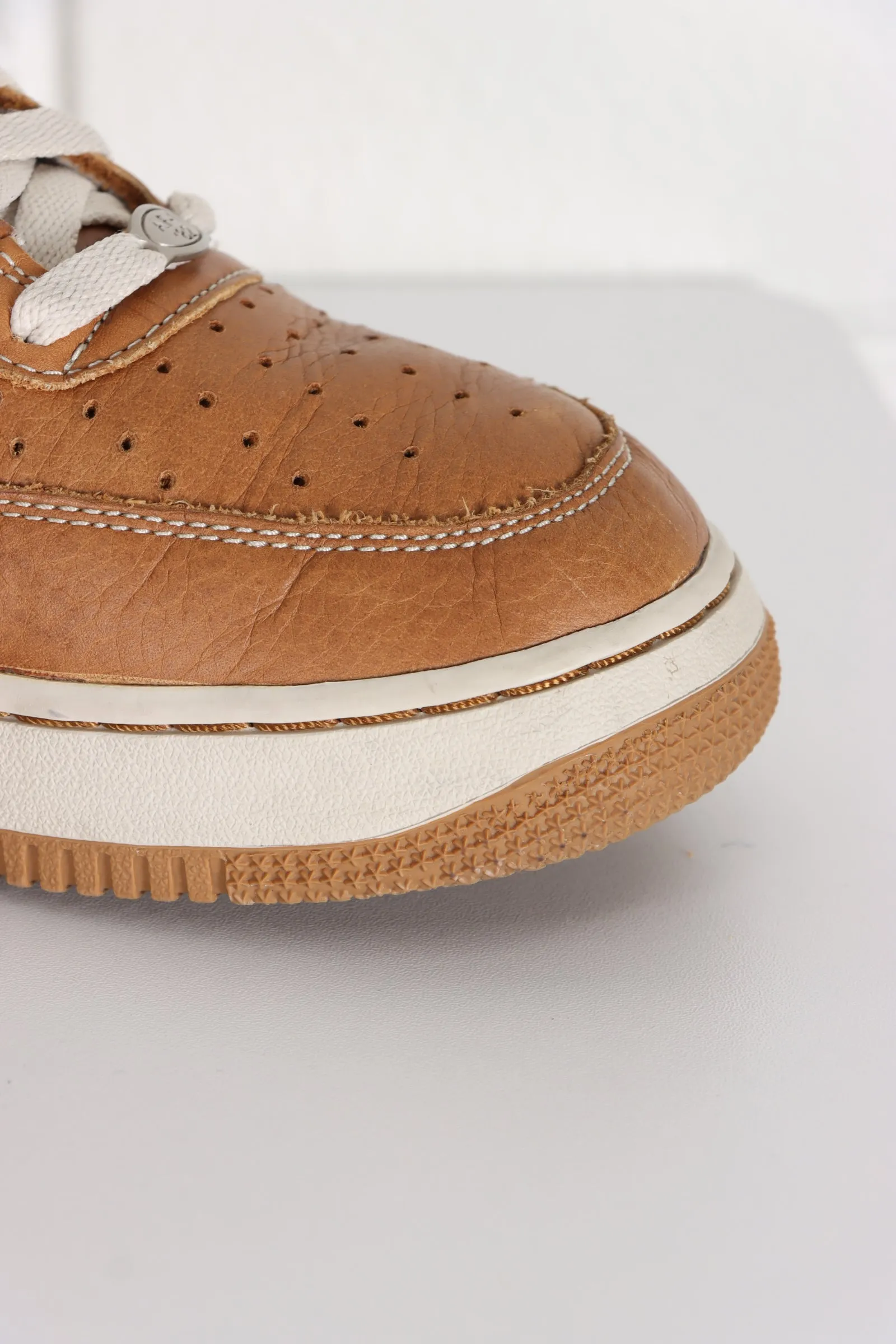 NIKE Air Force 1 Premium Brown Leather Sneakers (9)