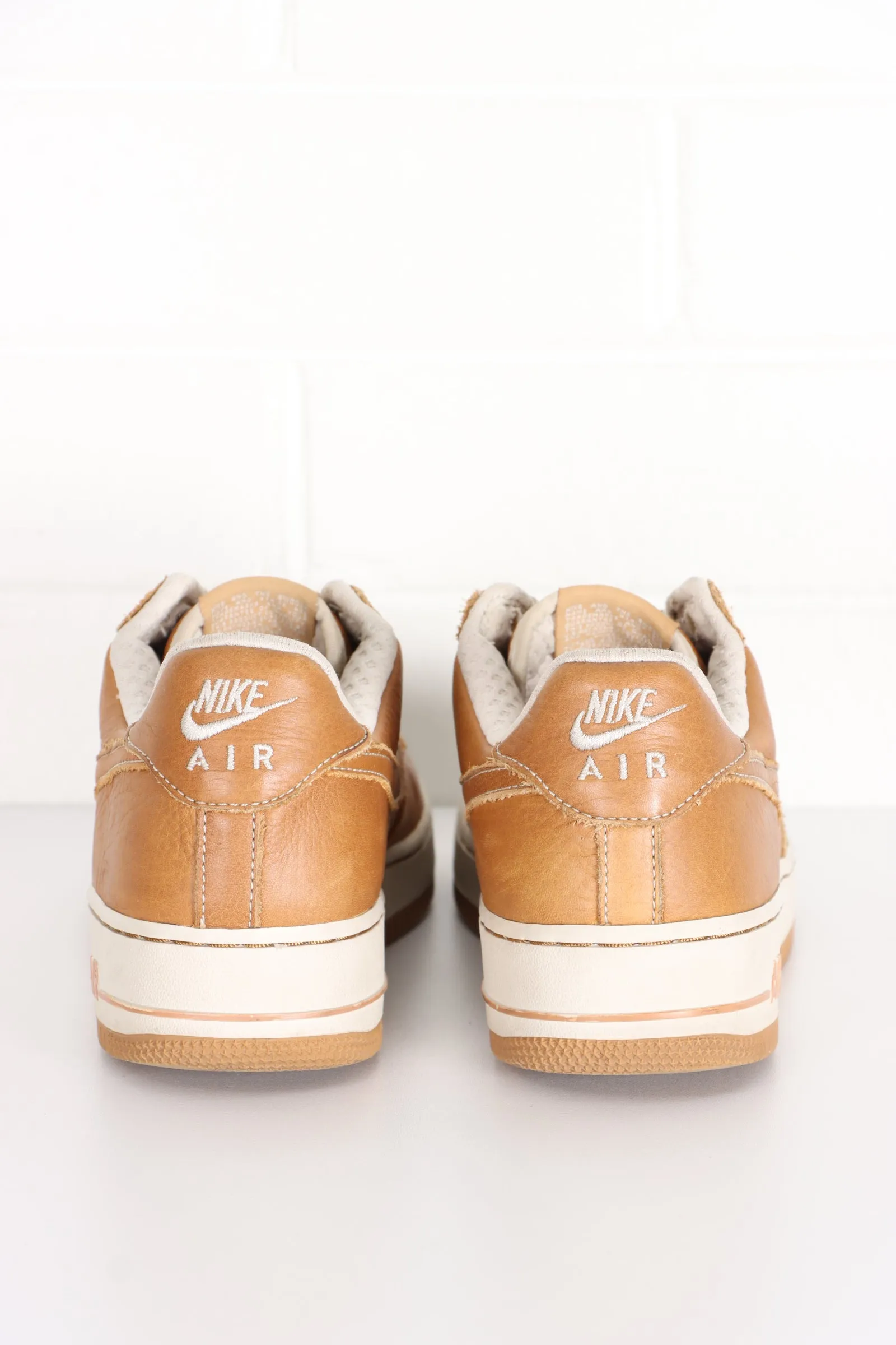 NIKE Air Force 1 Premium Brown Leather Sneakers (9)