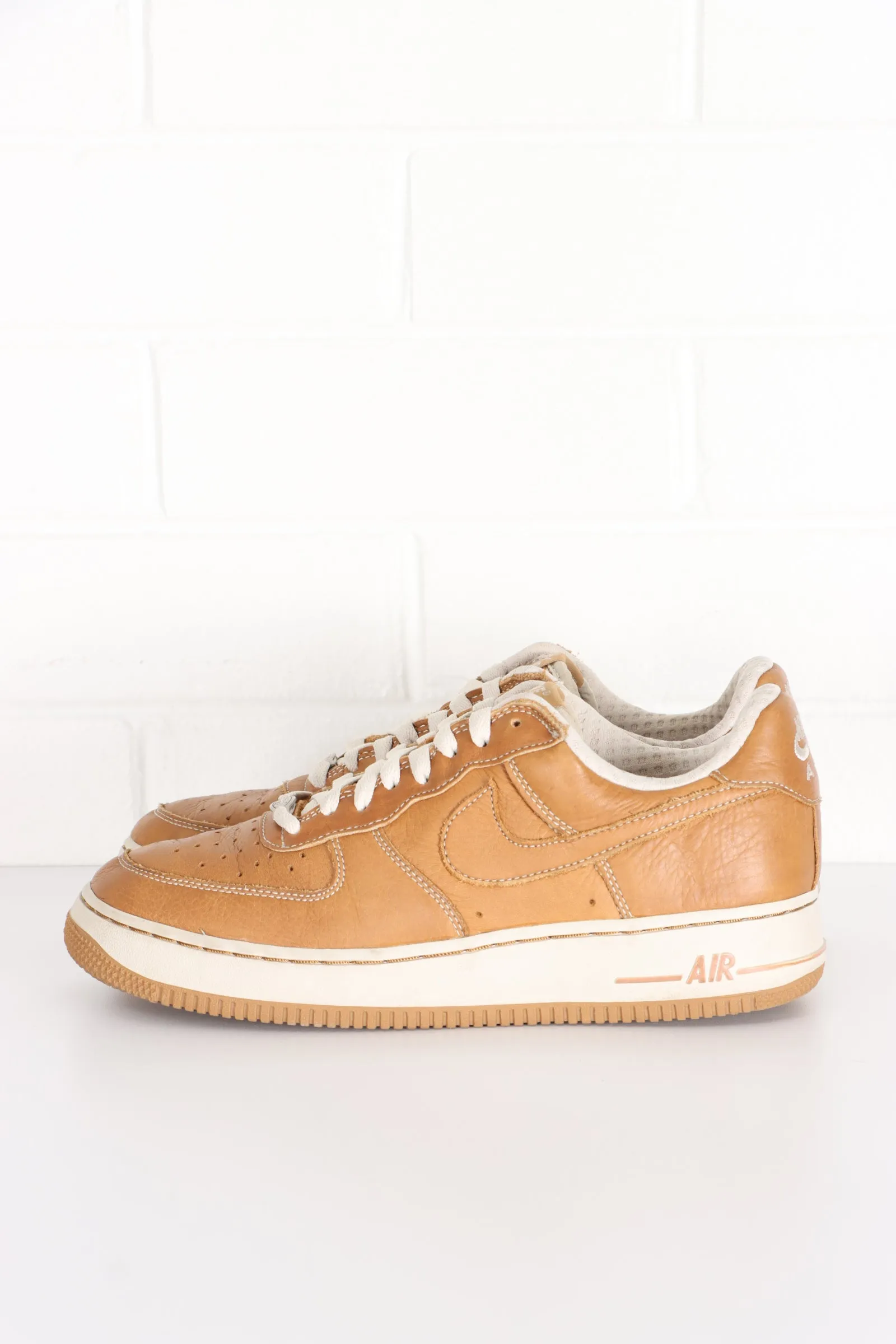 NIKE Air Force 1 Premium Brown Leather Sneakers (9)