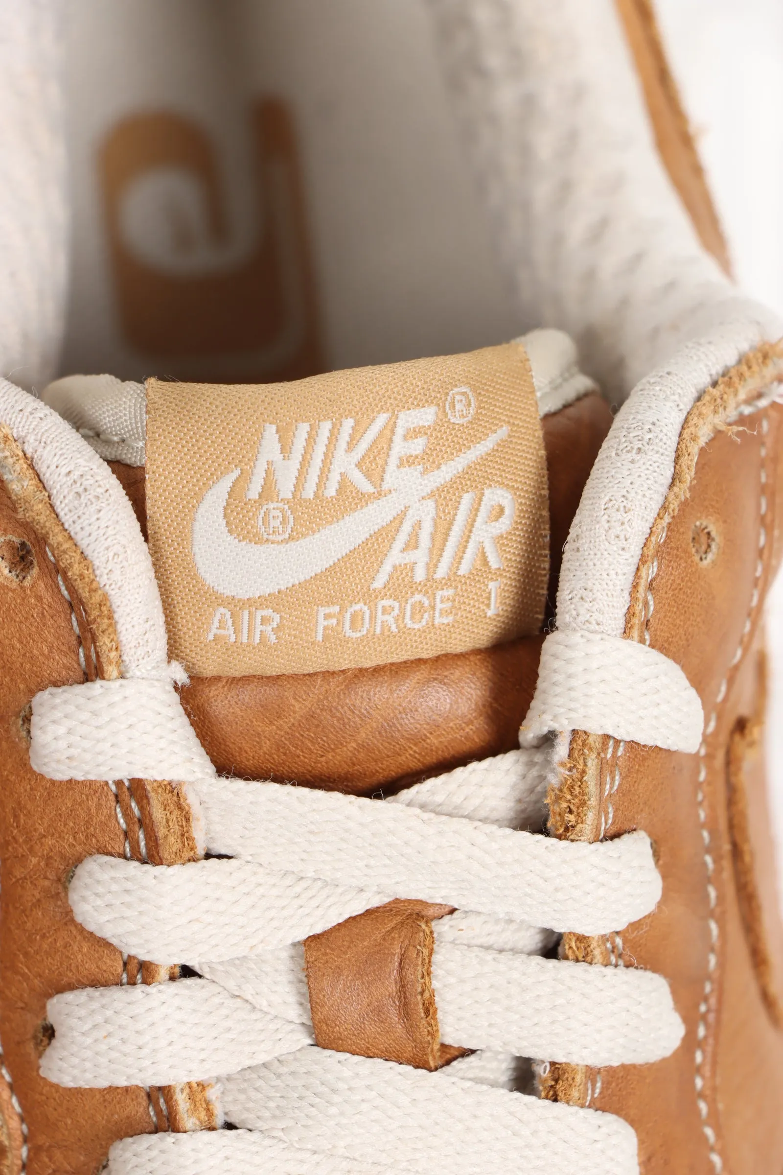 NIKE Air Force 1 Premium Brown Leather Sneakers (9)