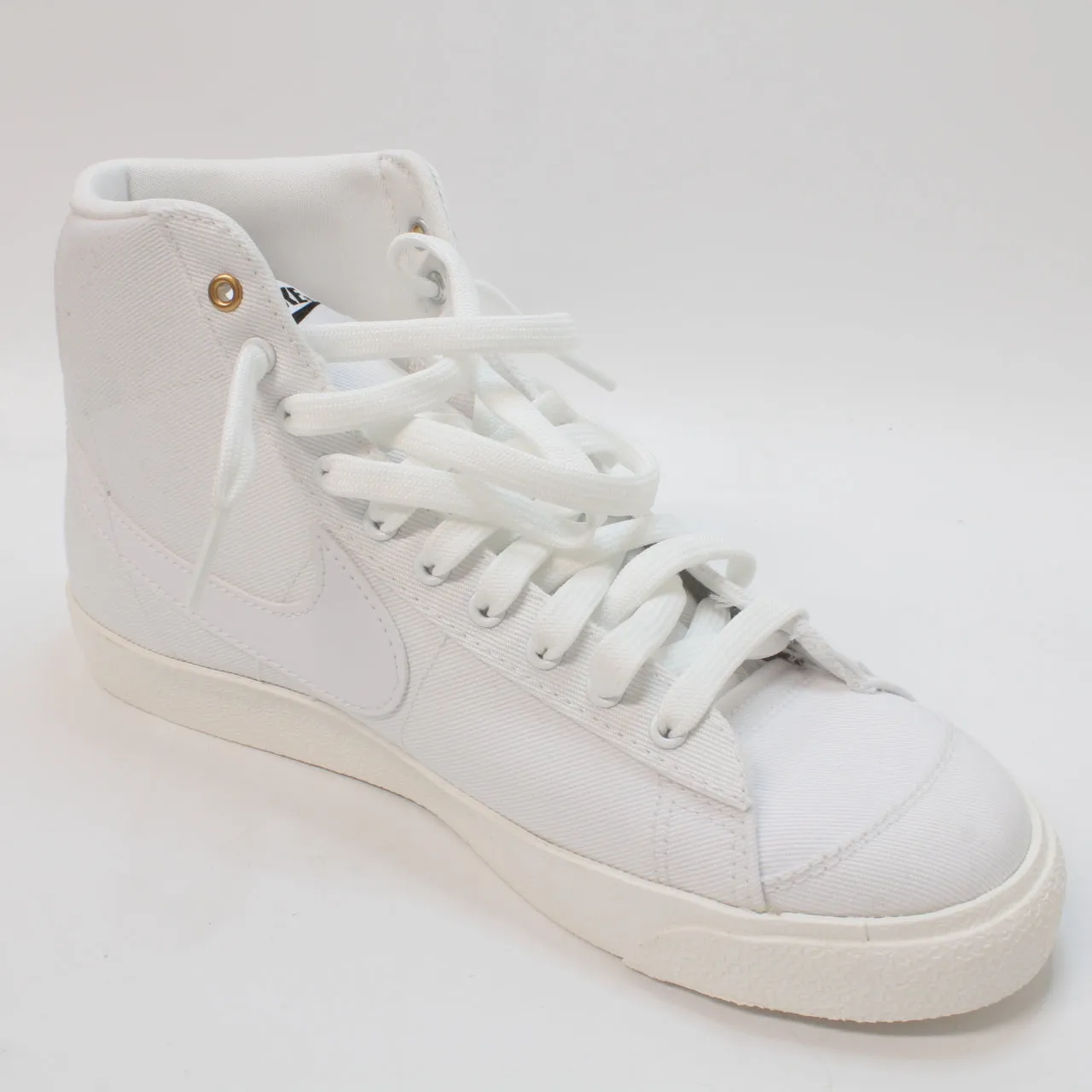 Nike Blazer Mid 77 - White/White/Sail/Black Canvas - UK Size 6.5