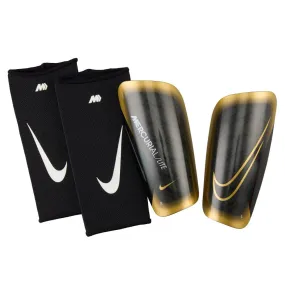 Nike Mercurial Lite Black Shinguards with Metallic Gold Accents