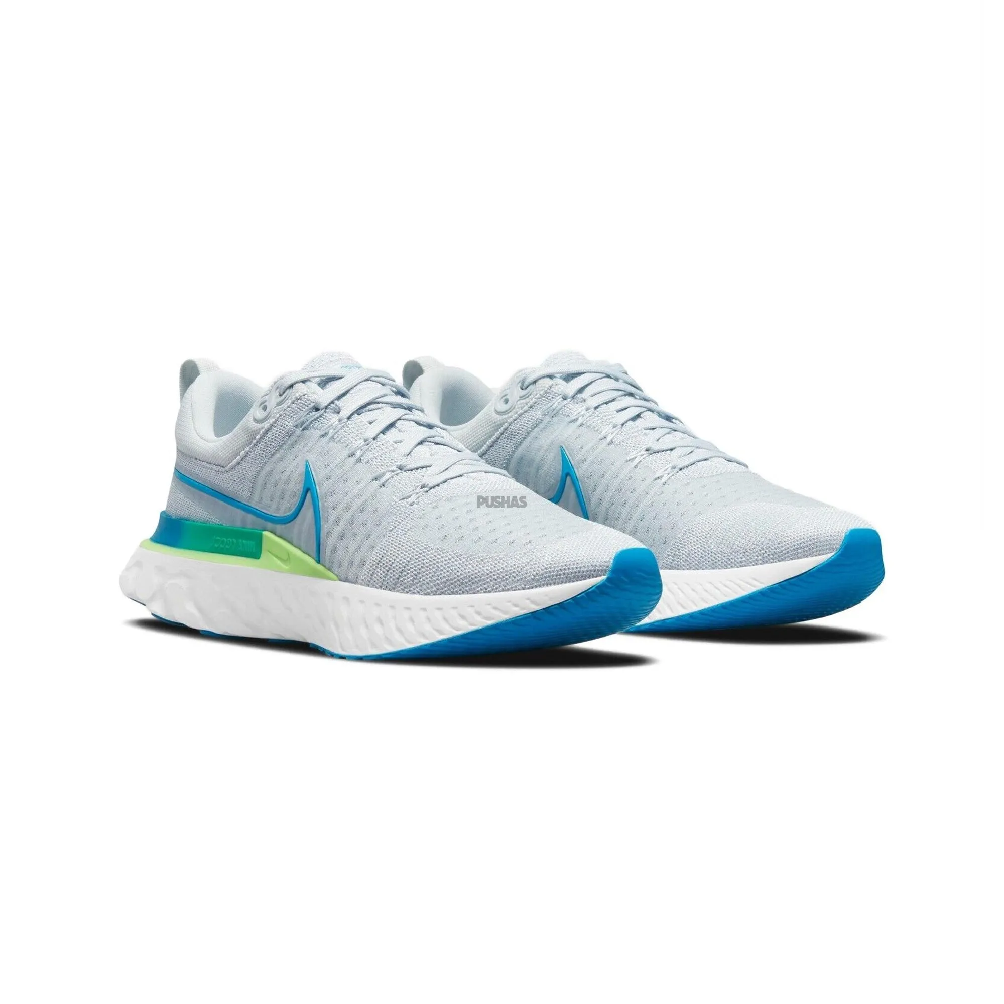 Nike React Infinity Run Flyknit 2 Pure Platinum Emerald Laser Blue 2021