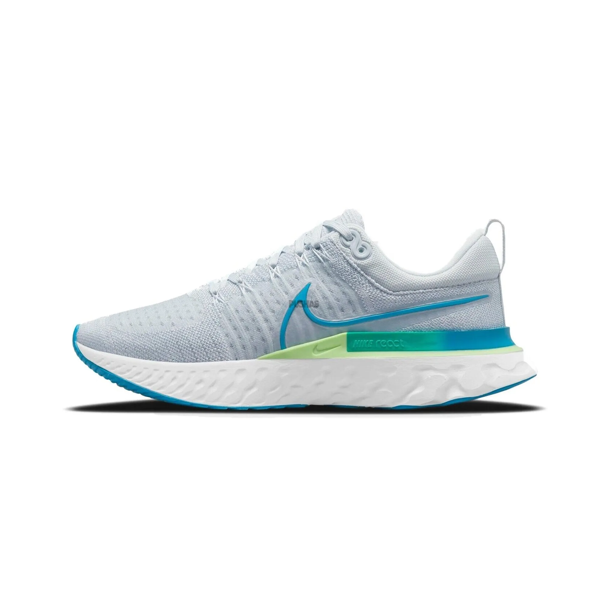 Nike React Infinity Run Flyknit 2 Pure Platinum Emerald Laser Blue 2021