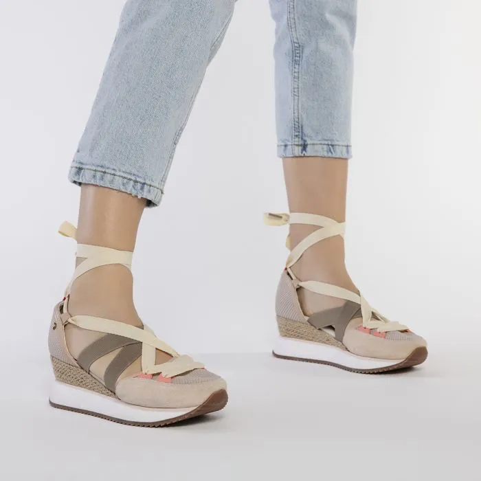 NUDE SPORTS SANDALS WITH WEDGE FOR WOMEN SAMOBOR