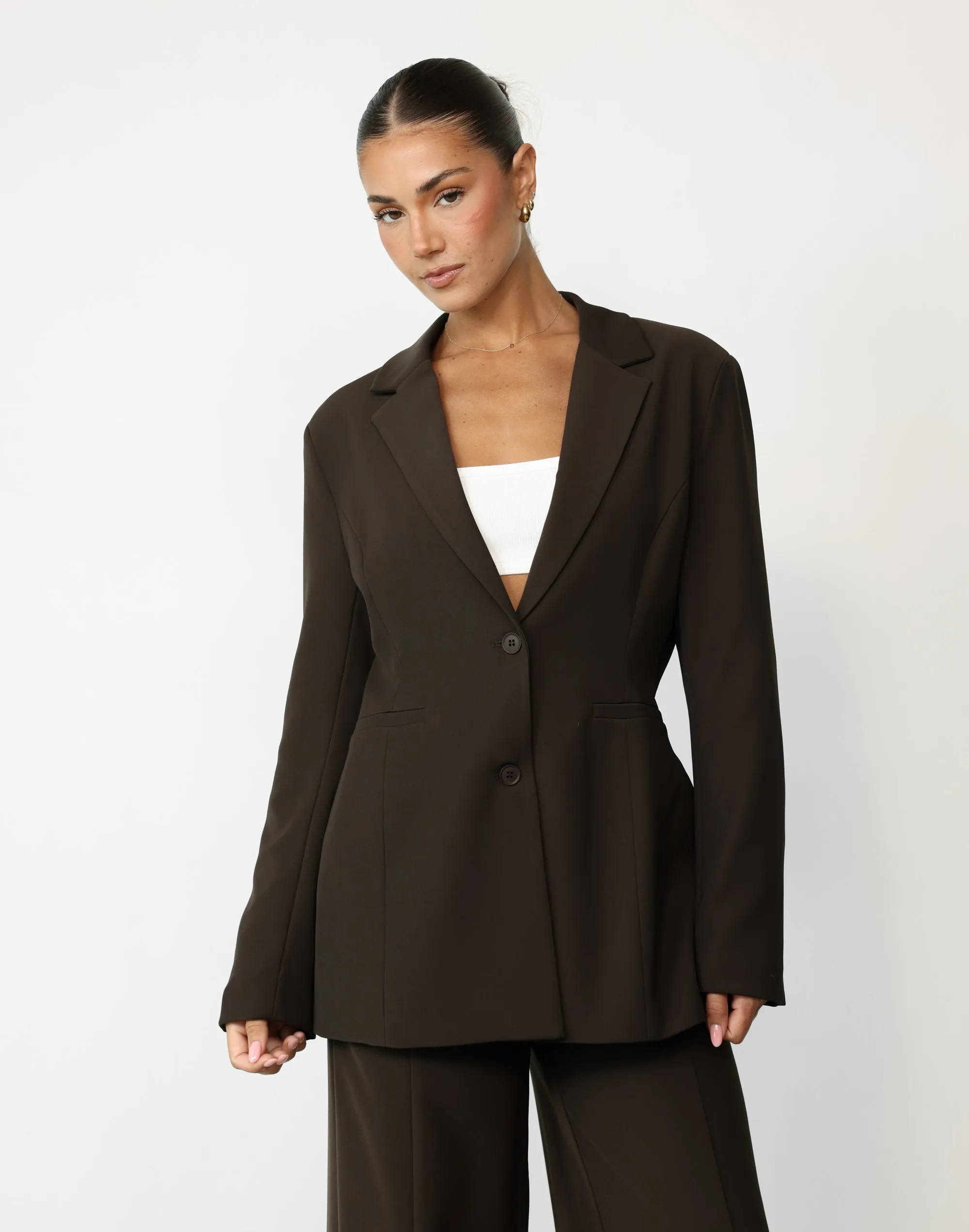 Octavia Blazer Dark Coffee - Shop Now!