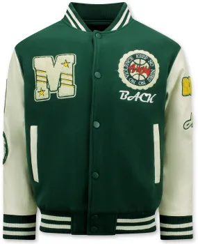 Oversized Varsity Jacket for Men - 7086 - Green