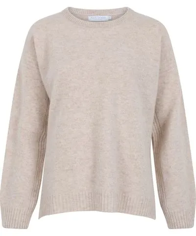 Paul James Knitwear Neutrals Womens Lambswool Zoe Drop Shoulder Jumper