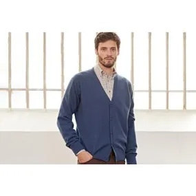 Prussian Blue wool cardigan - OWEN II