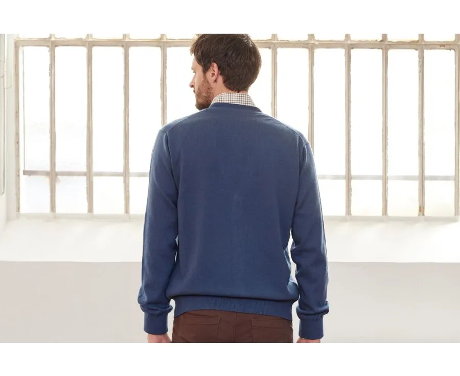 Prussian Blue wool cardigan - OWEN II