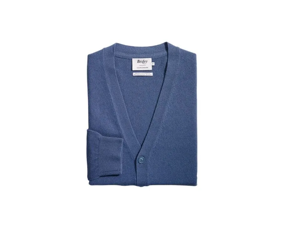 Prussian Blue wool cardigan - OWEN II