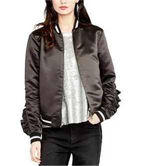 Rachel Roy Womens Ruffled Bomber Jacket