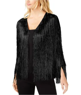 Rachel Zoe Womens Metallic Fringe Cardigan Sweater