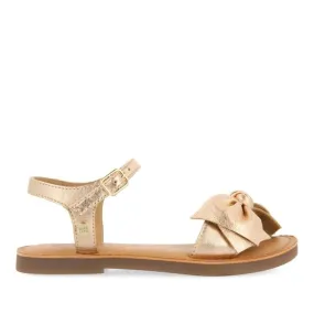 ROSE GOLD LEATHER SANDALS WITH BOW FOR GIRL AND BOY VARZIM