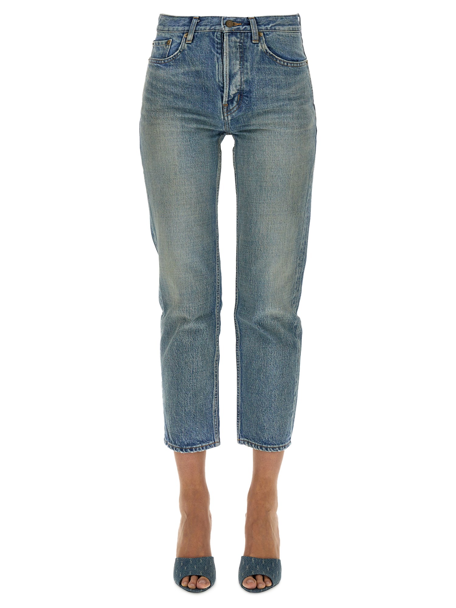 SAINT LAURENT    90'S COTTON DENIM JEANS