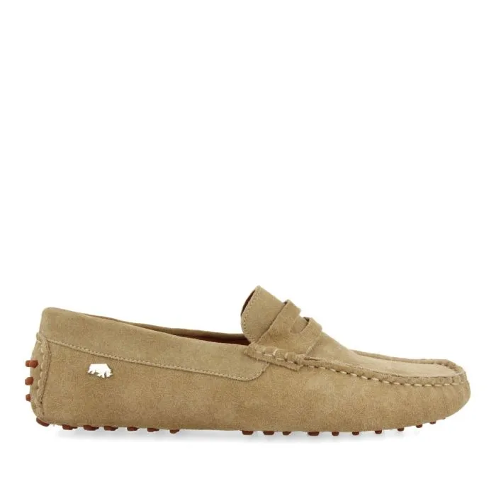 SAND COLORED LEATHER LOAFERS FOR MEN TARPON