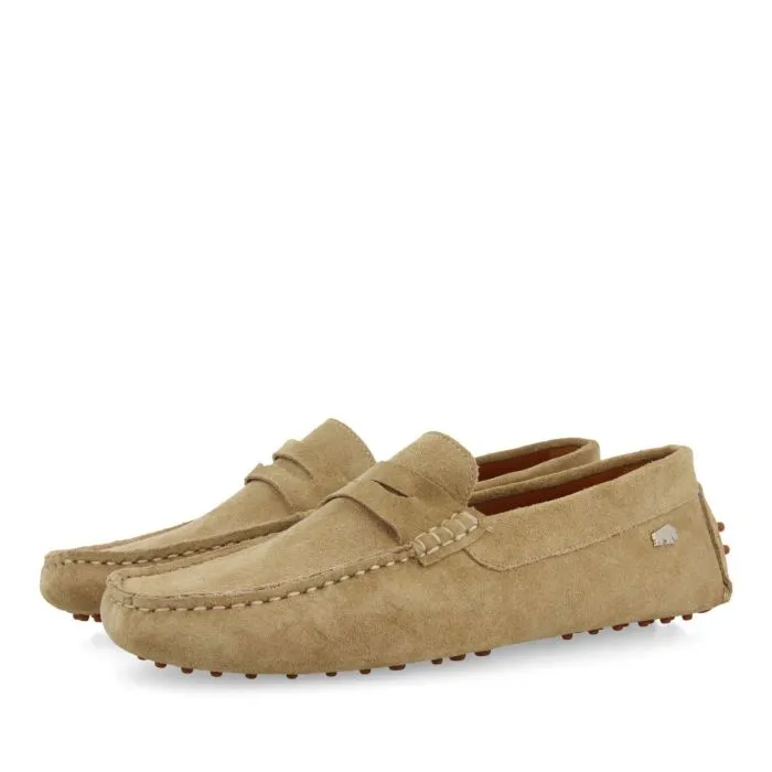 SAND COLORED LEATHER LOAFERS FOR MEN TARPON