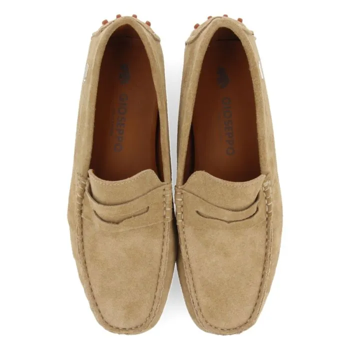 SAND COLORED LEATHER LOAFERS FOR MEN TARPON