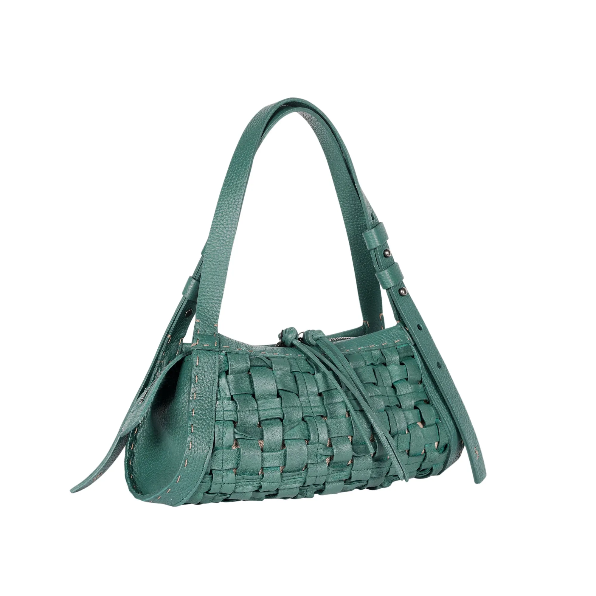 Small Interwoven Basket Handbag