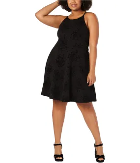 Soprano Womens Flocked Cocktail Dress