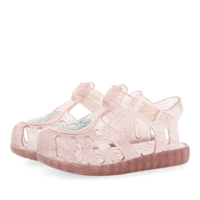 Sosua babiesink jelly sandals with unicorn fish design