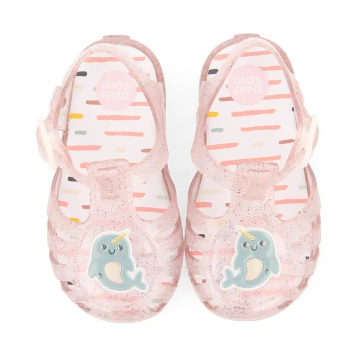 Sosua babiesink jelly sandals with unicorn fish design