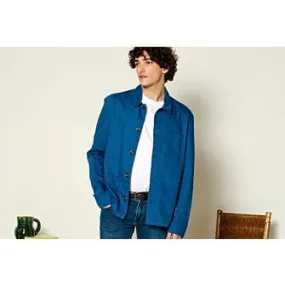 Steel Blue cotton linen painter jacket Faustinien.