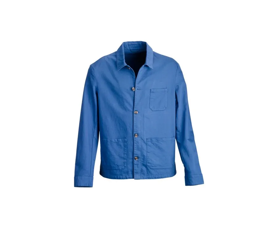 Steel Blue cotton linen painter jacket Faustinien.