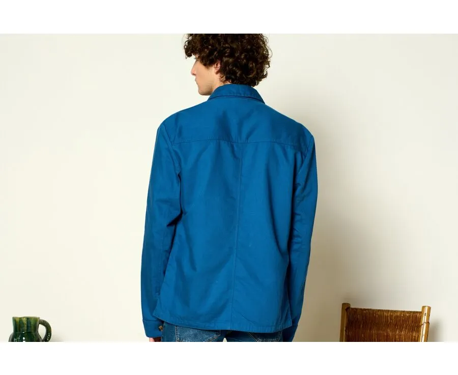 Steel Blue cotton linen painter jacket Faustinien.