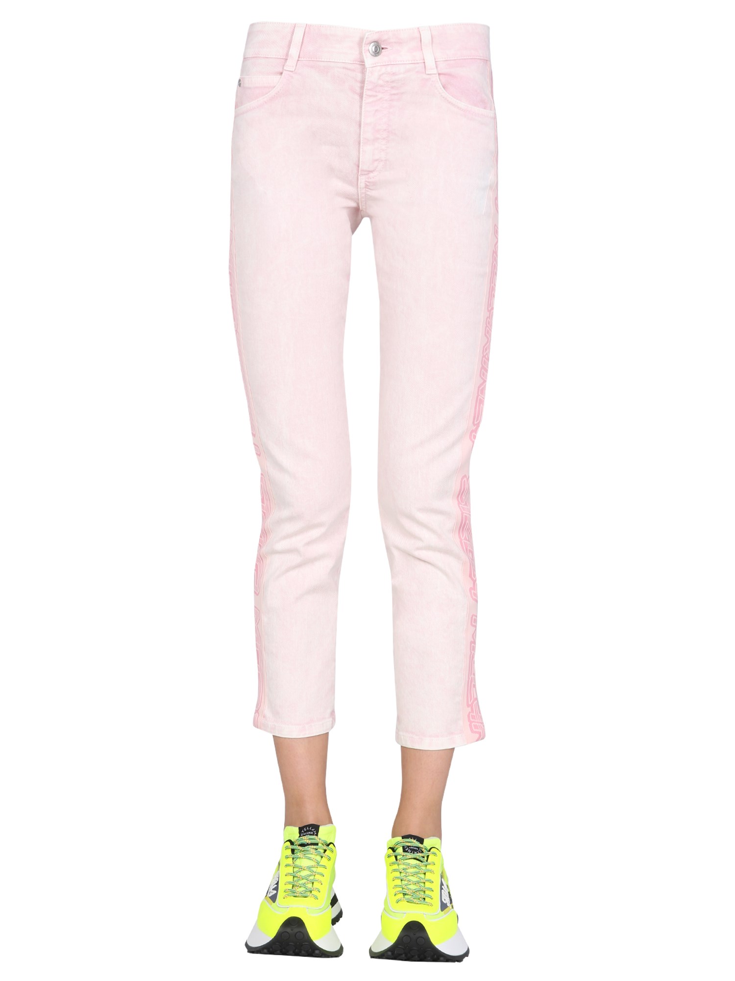 STELLA McCARTNEY    COTTON DENIM JEANS WITH LOGO BANDS