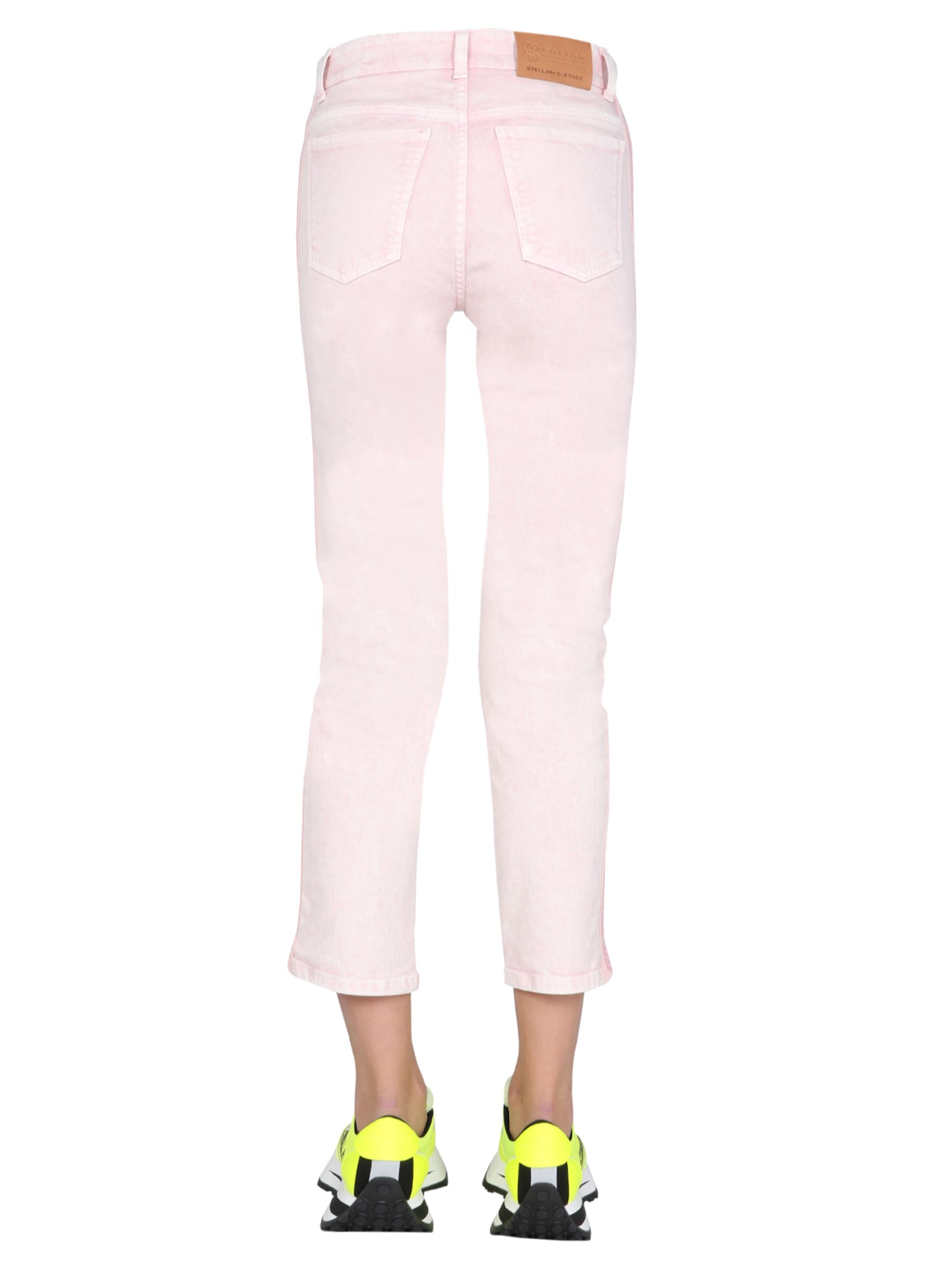 STELLA McCARTNEY    COTTON DENIM JEANS WITH LOGO BANDS