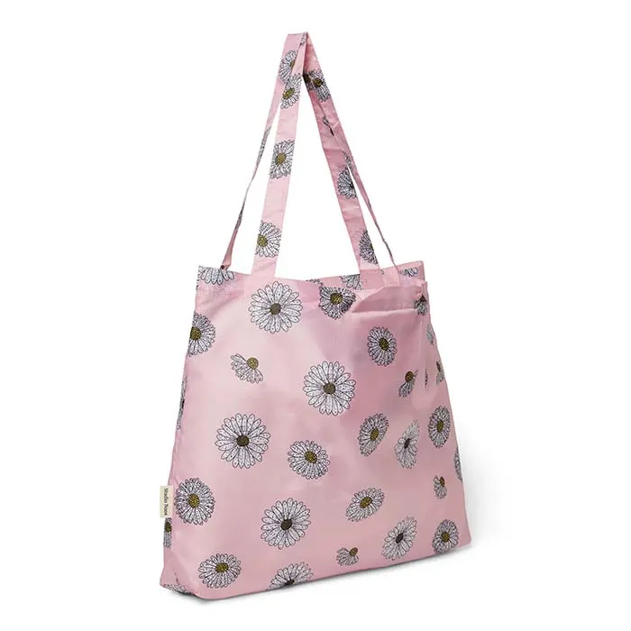 Studio Noos Pink Daisies Grocery Bag - Women's trendy eco-friendly shopping bag with floral design