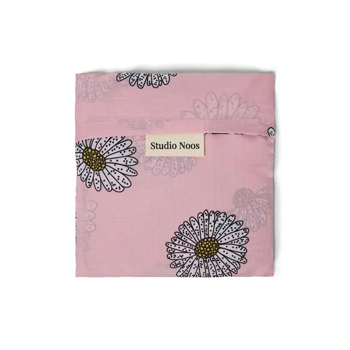 Studio Noos Pink Daisies Grocery Bag - Women's trendy eco-friendly shopping bag with floral design