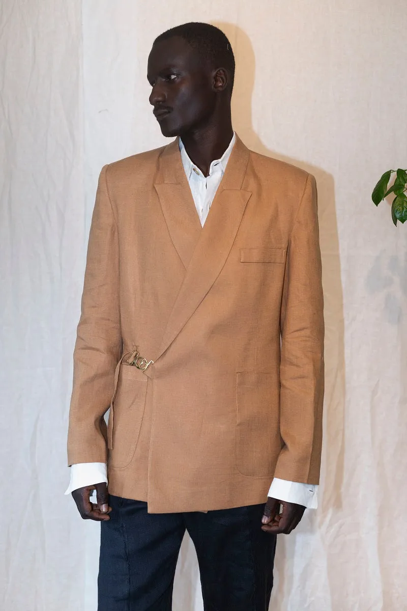 Suede Caramel Blazer - Goumin Online Store.