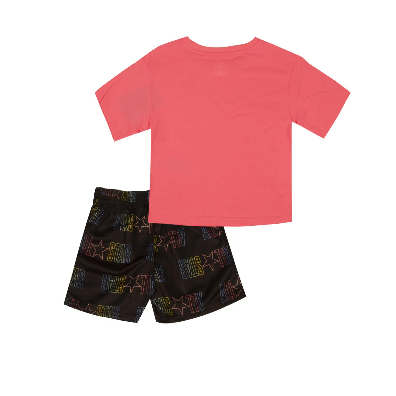 T-Shirt and Shorts Set - Box Mesh Style in Black